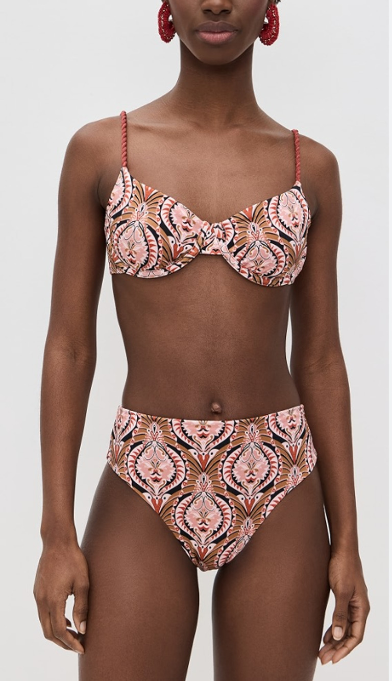 Farm Rio Pinneapple jewelry Underwire Bikini Bottoms